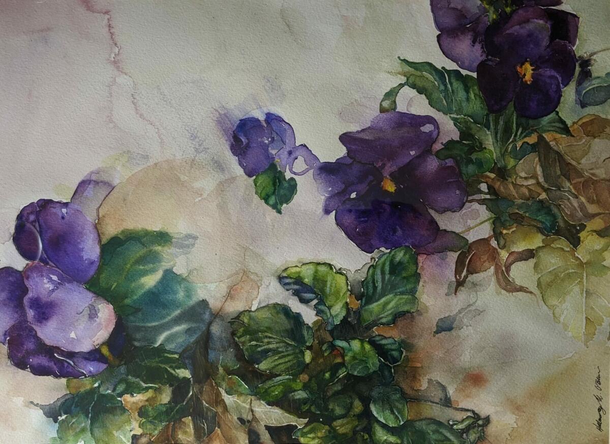 "Pansies" - 1999, Watercolor